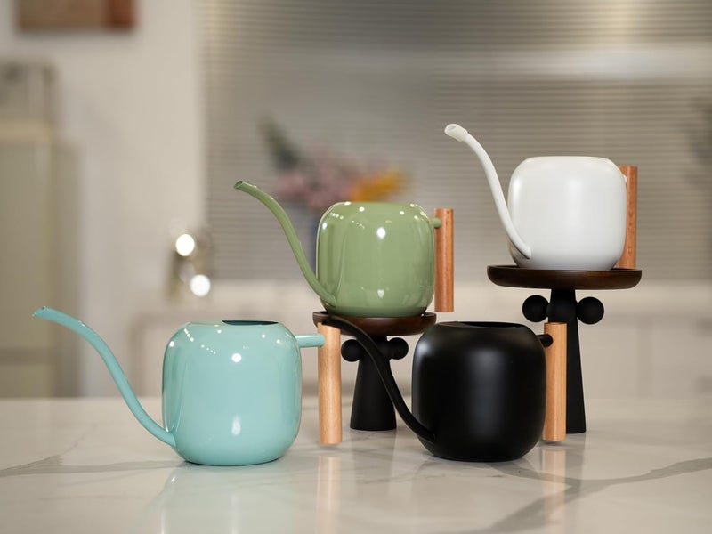 Green Moon Water Can Indoor Plant Black 1.2L/41oz with Long Spout Small Water Can Metal Watering Can Pot for Indoor House Plant Bonsai Outdoor Garden Flowers Decorative - Image 5